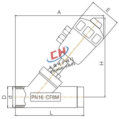 P2氣動(dòng)焊接角座閥連接尺寸